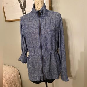 Old Navy Denim linen zip up blazer-M